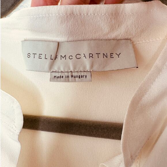 Stella McCartney Eva Cream Silk 3/4 Button Mandarin Collar Blouse 42 / M - Picture 7 of 16